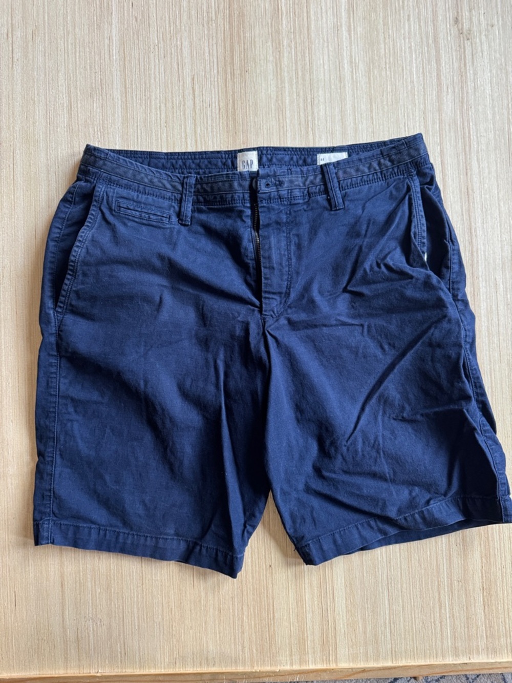 GAP Men's Dark Navy Flat Front Cotton Shorts